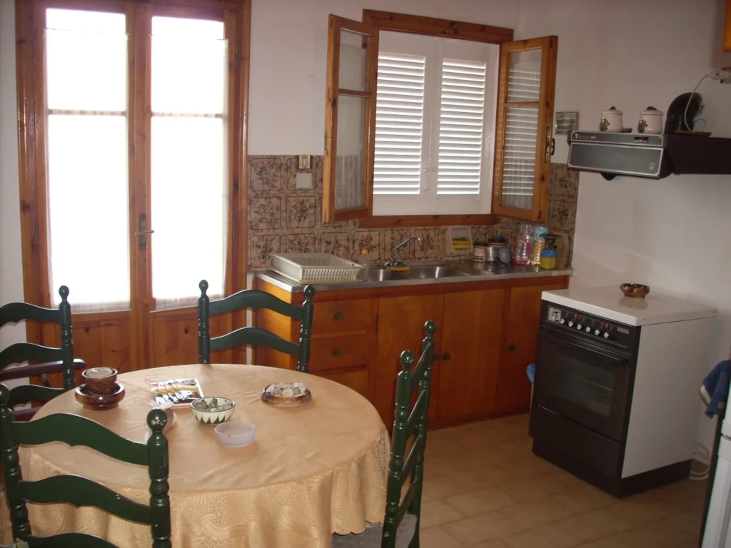 Fully equipped kitchen of the apartment