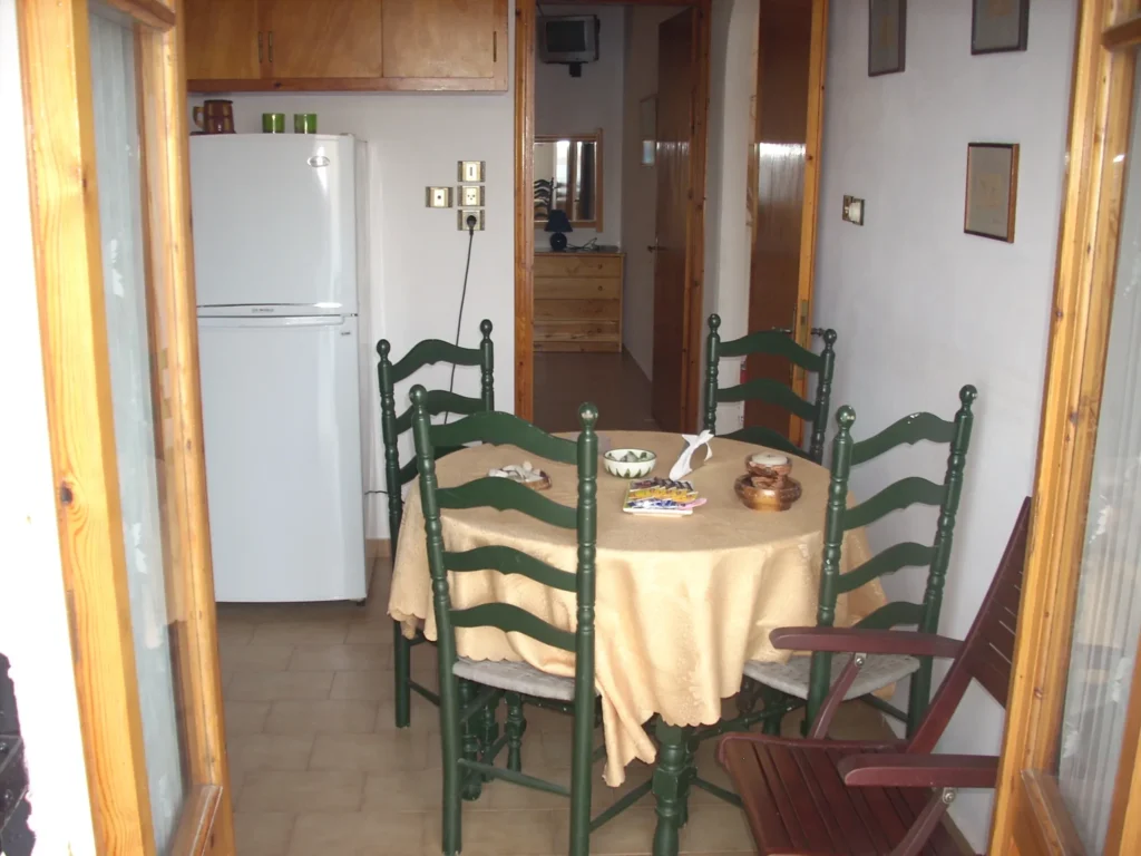Kitchen and dining area of the apartment