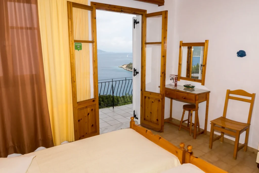 Sea view bedroom with a dressing table