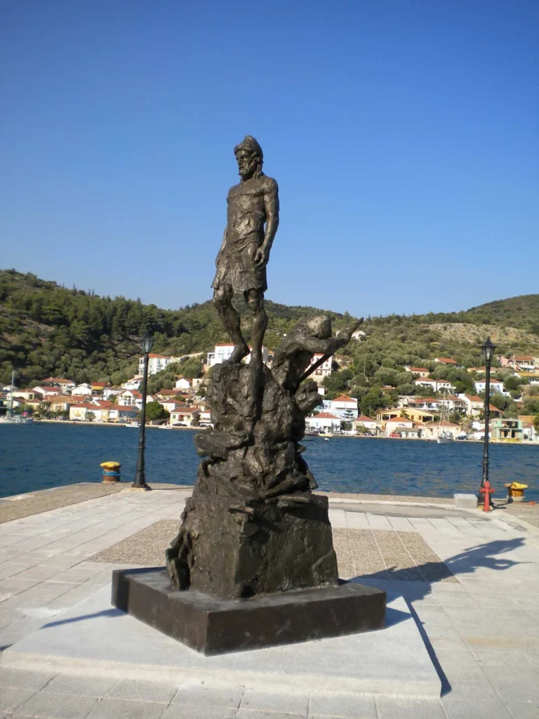 Statue of Odysseus in Vathy, a symbol of the history of Ithaca