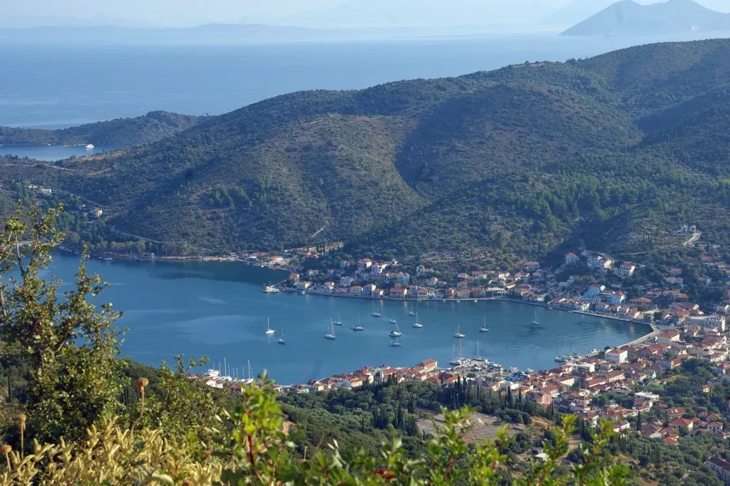 Vathy bay seen from the hills of Ithaca
