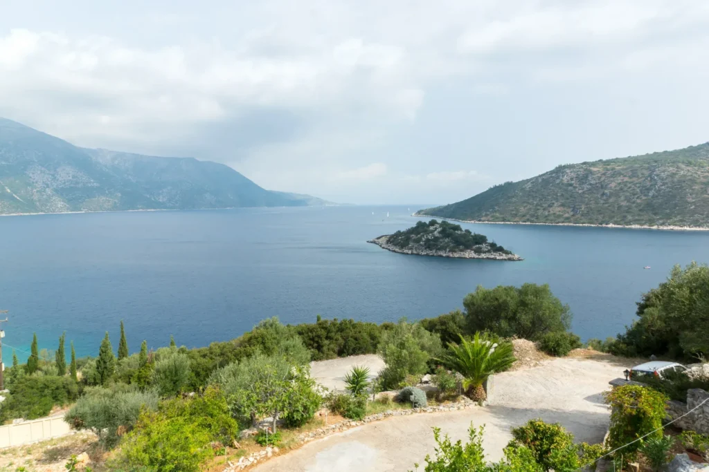 View of the bay and islet from Olympia House