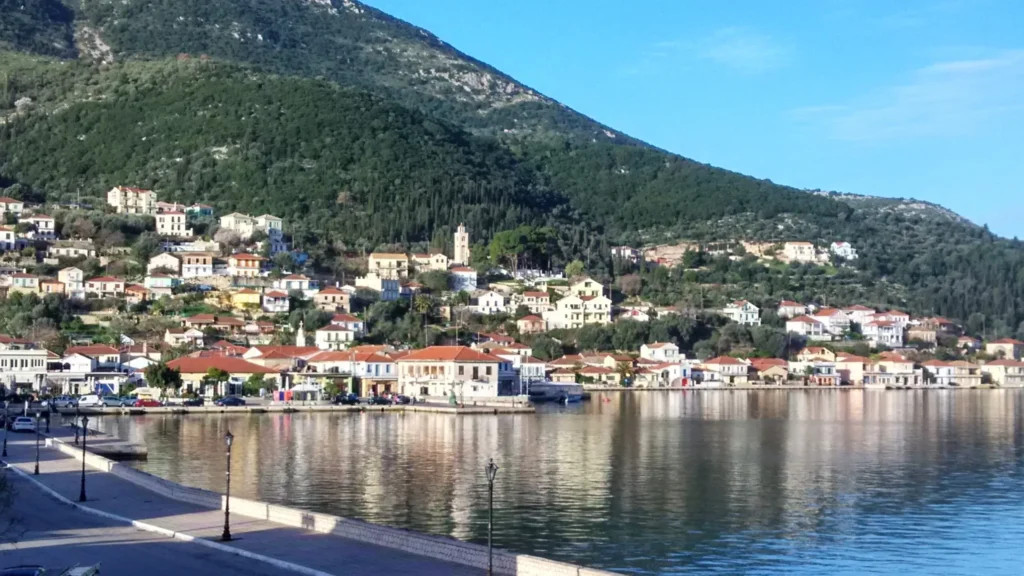 Waterfront houses of Vathy, the capital of Ithaca